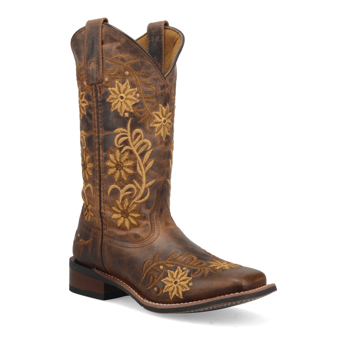 Laredo Women's Secret Garden Broad Square Toe Leather Boots - Brown 5822 - 6M