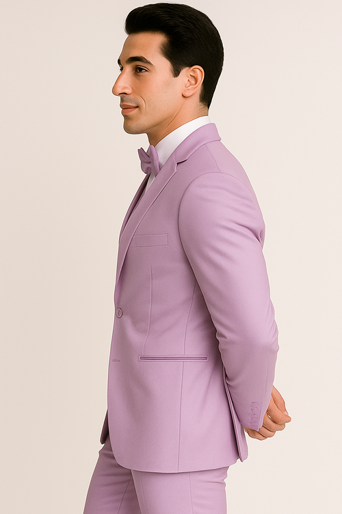 Lavender Satin Tuxedo Four Piece Set - Wedding - Prom