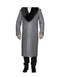 Light Grey Removable Fur Collar Ankle length Wool Dress Top Coat/Overcoat - Mens Overcoat