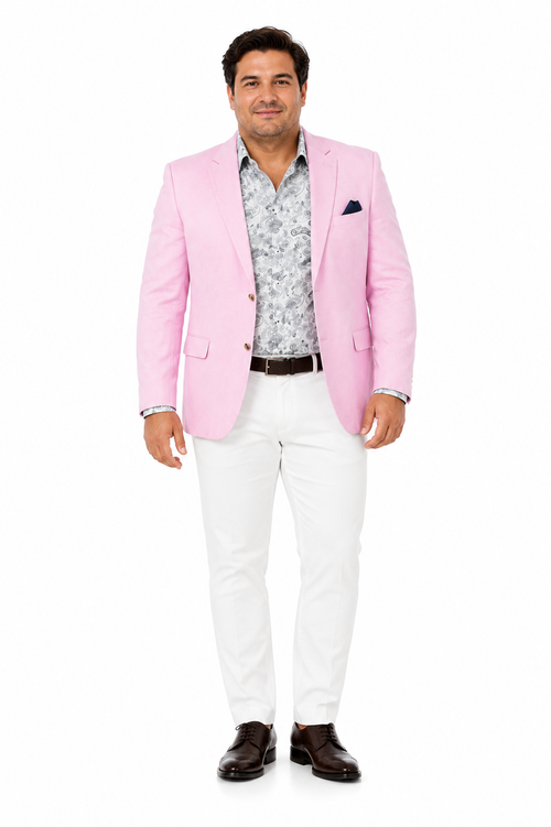 Linen Blazer - Pink Linen Sportcoat