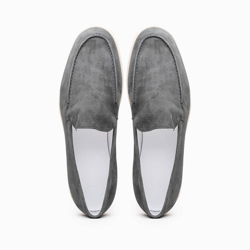 Zelli Livorno Casual Sueded Goatskin Slip-On Loafer in Grey