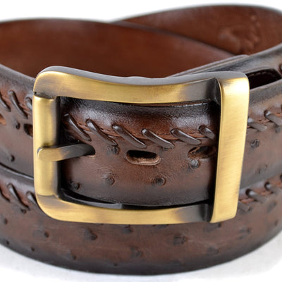 Los Altos Boots Belts 32 Men's Los altos Original Ostrich Skin Casual Belt C230307