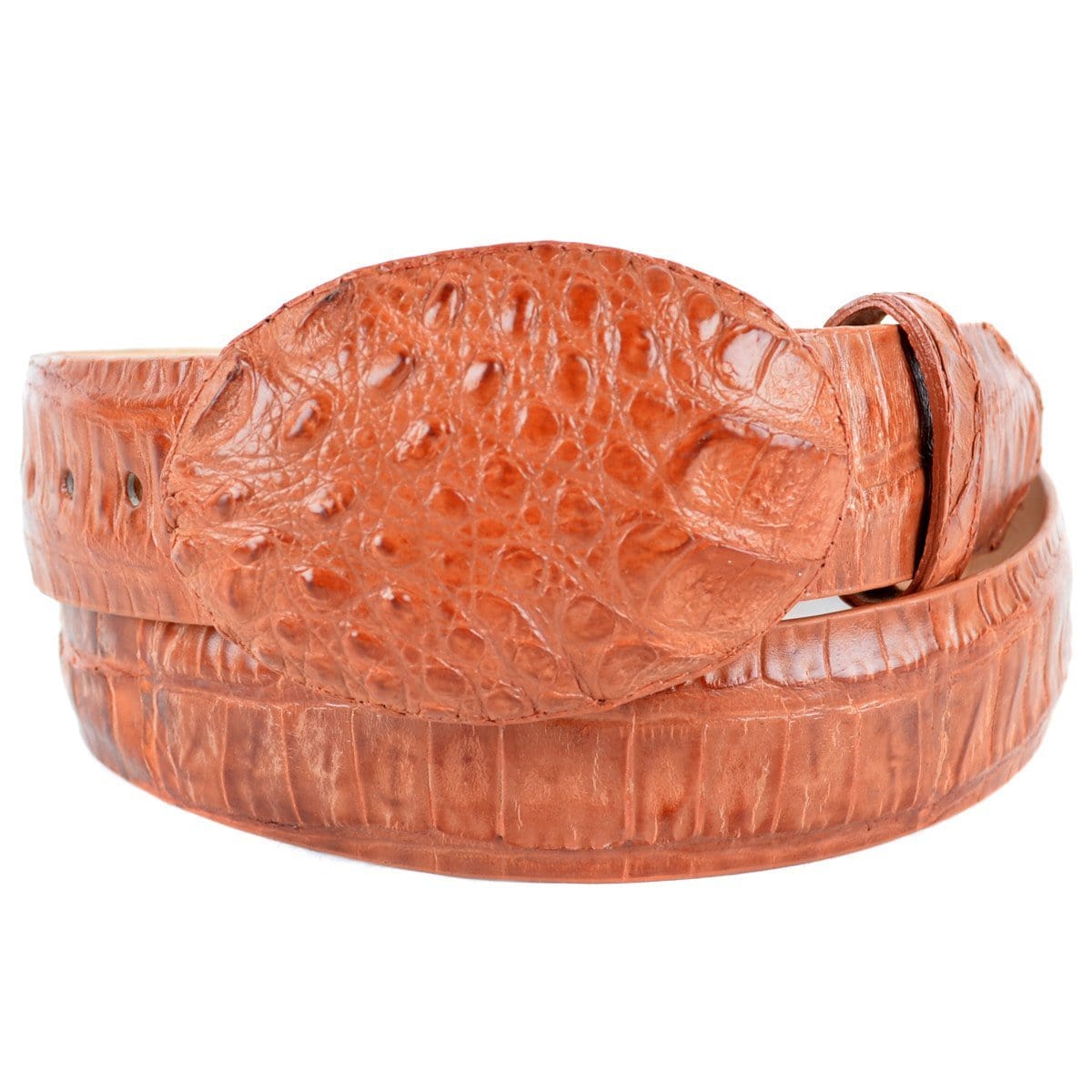 Men's Original Caiman Belly Skin Fashion Western Hand Crafted Belt Burnished Oryx