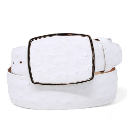 Los Altos Boots Belts White / 32 Men's Los altos Ostrich Cowboy Belt C11A03