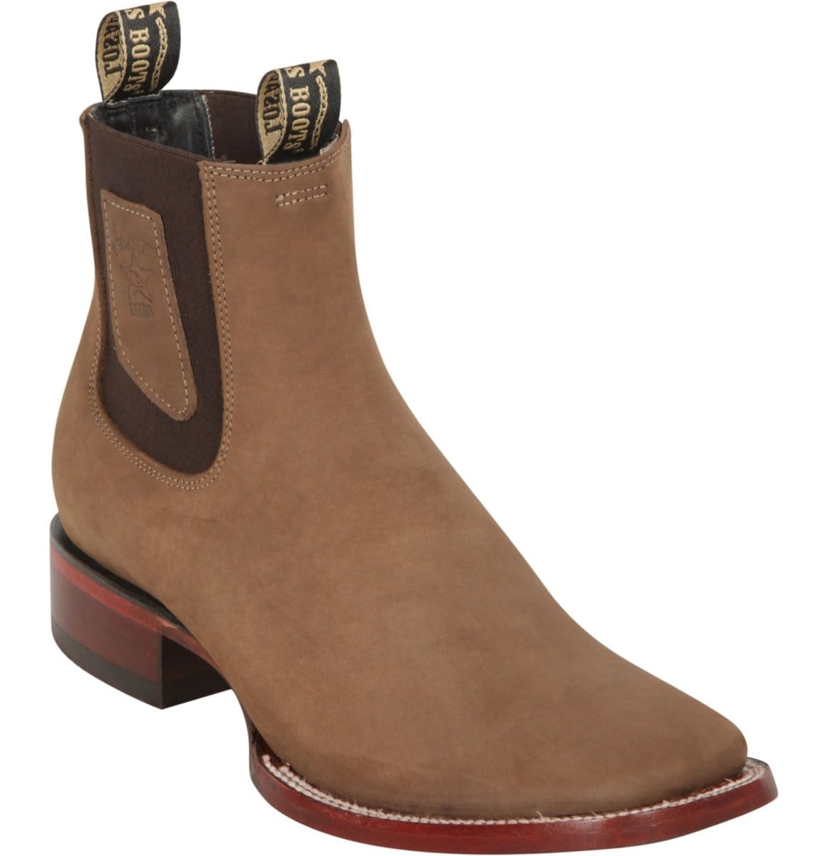 Los Altos Men's Wide Square Toe Suede Leather Short Boots LAB-82BE63 - 6