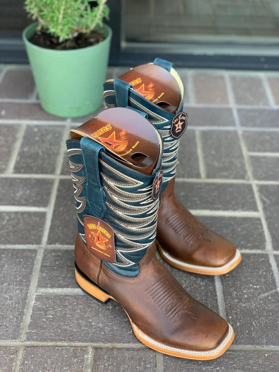 Los Altos Genuine Leather Wide Square Toe Boots 82799 - 6