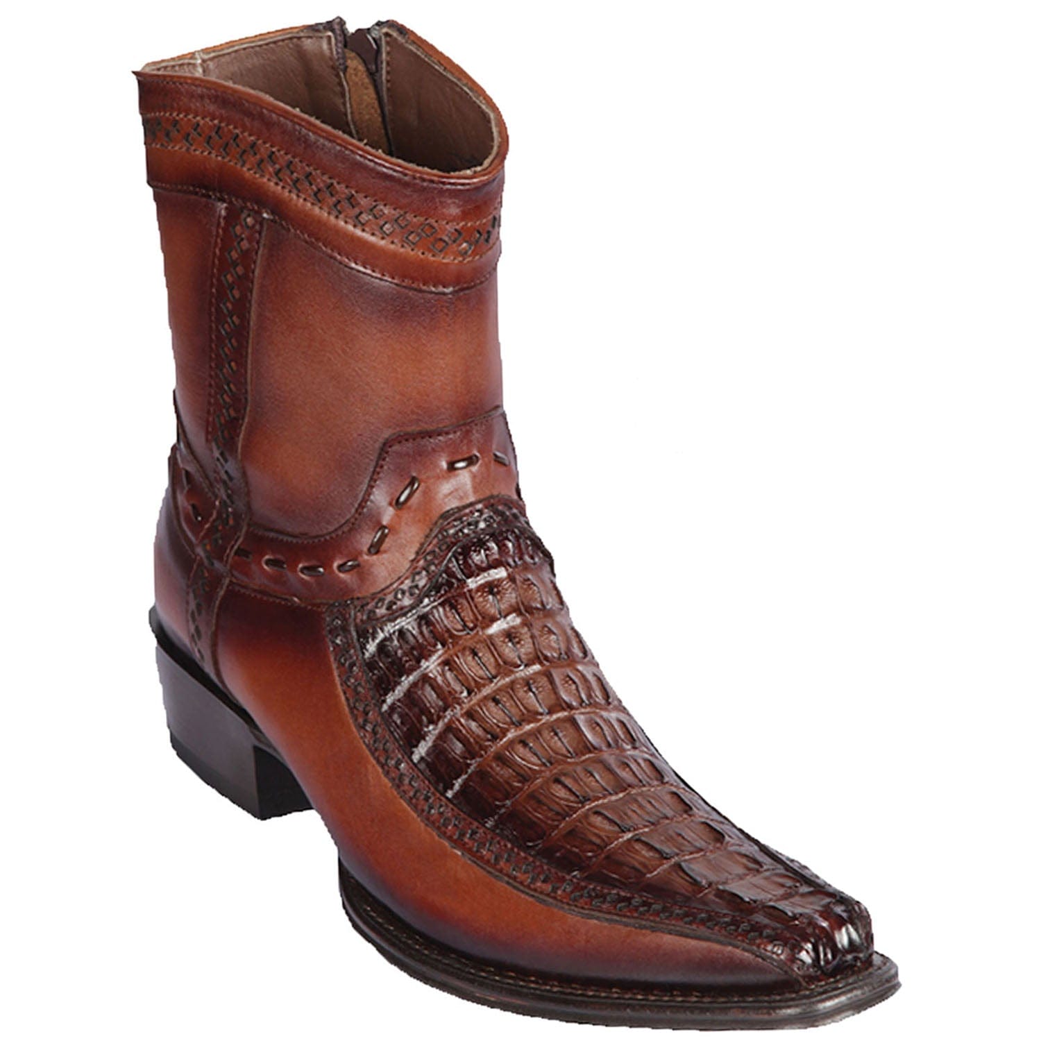 Men's Los Altos Caiman Tail and Deer European Toe Short Boots 76BF01 - 6