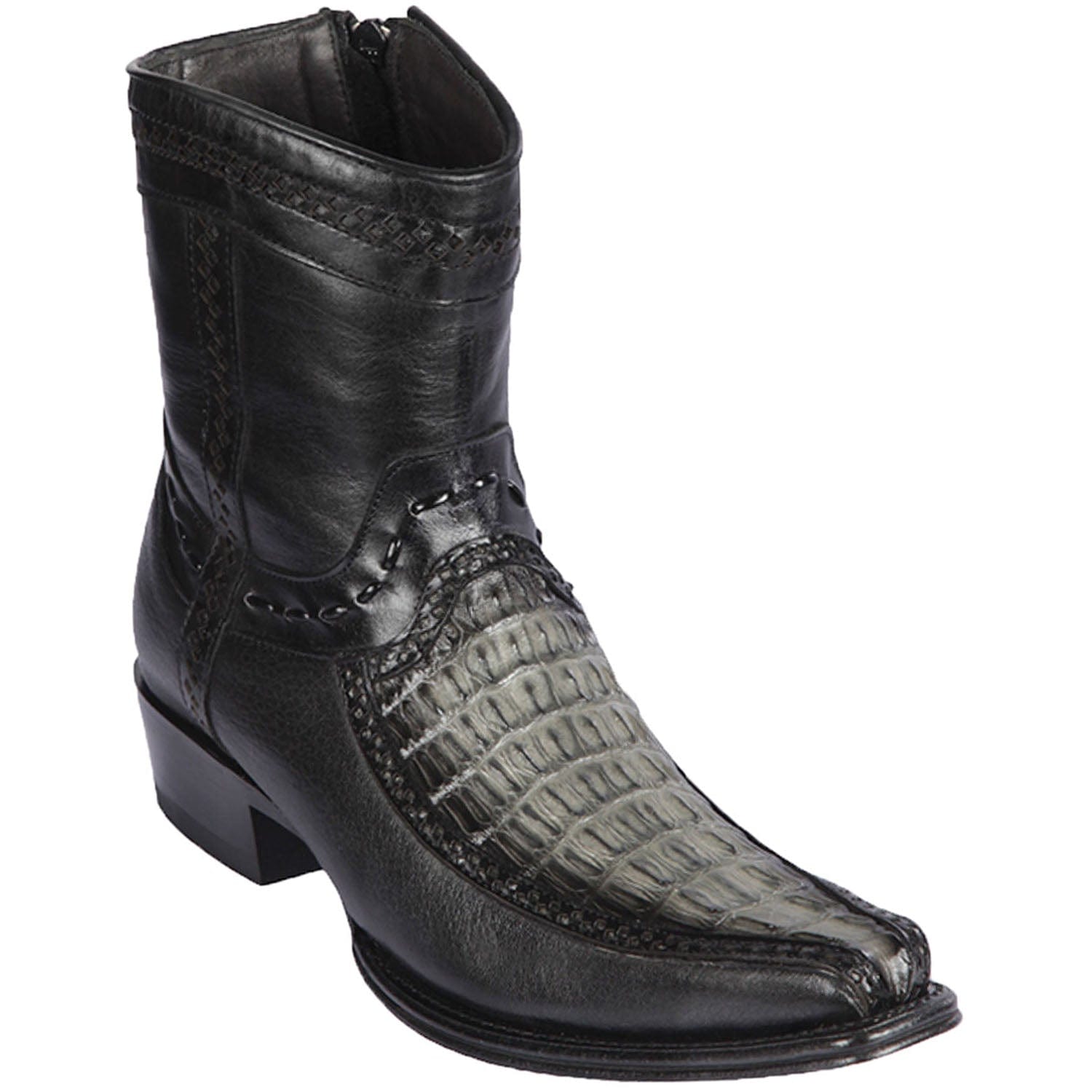 Men's Los Altos Caiman Tail and Deer European Toe Short Boots 76BF01 - 6