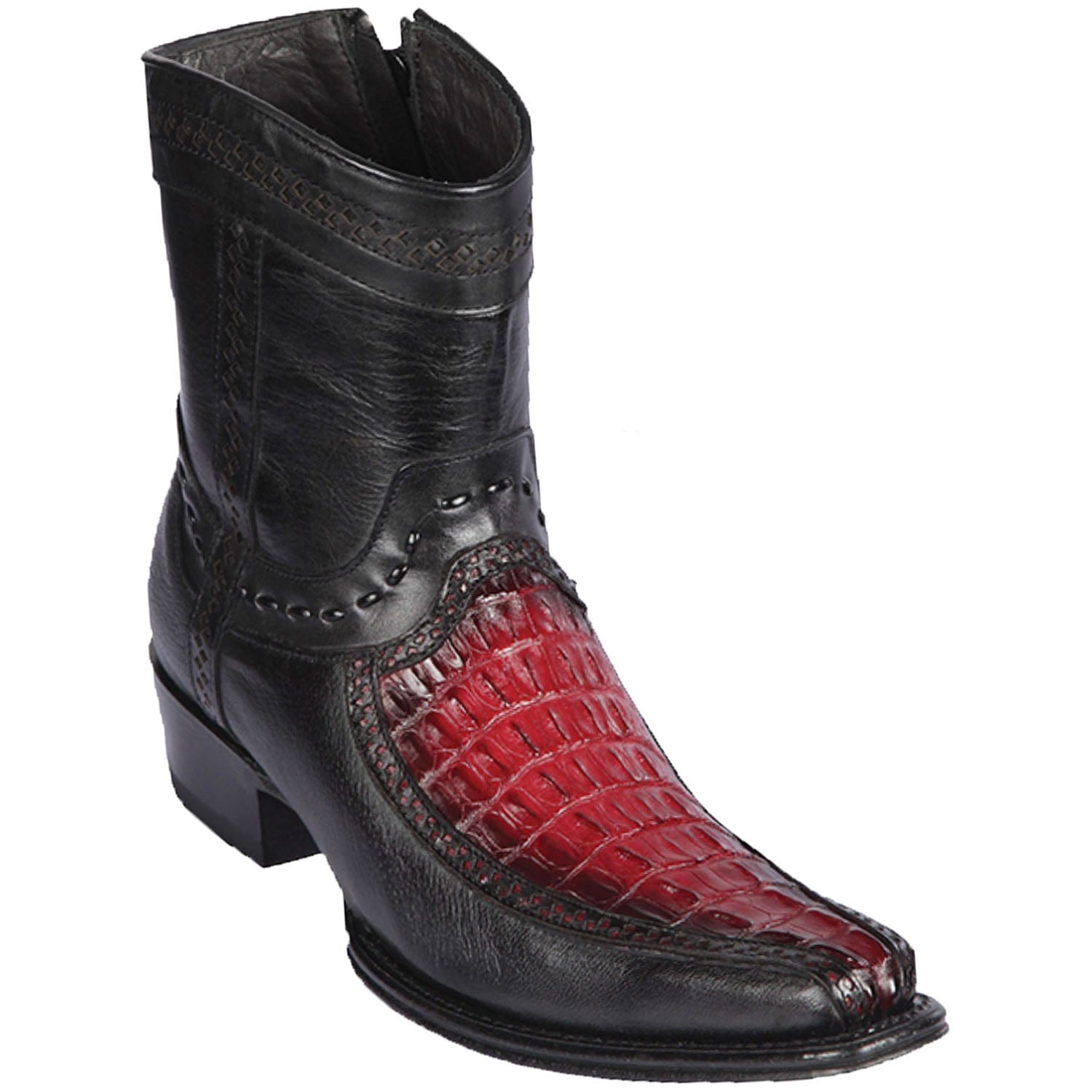 Men's Los Altos Caiman Tail and Deer European Toe Short Boots 76BF01 - 6