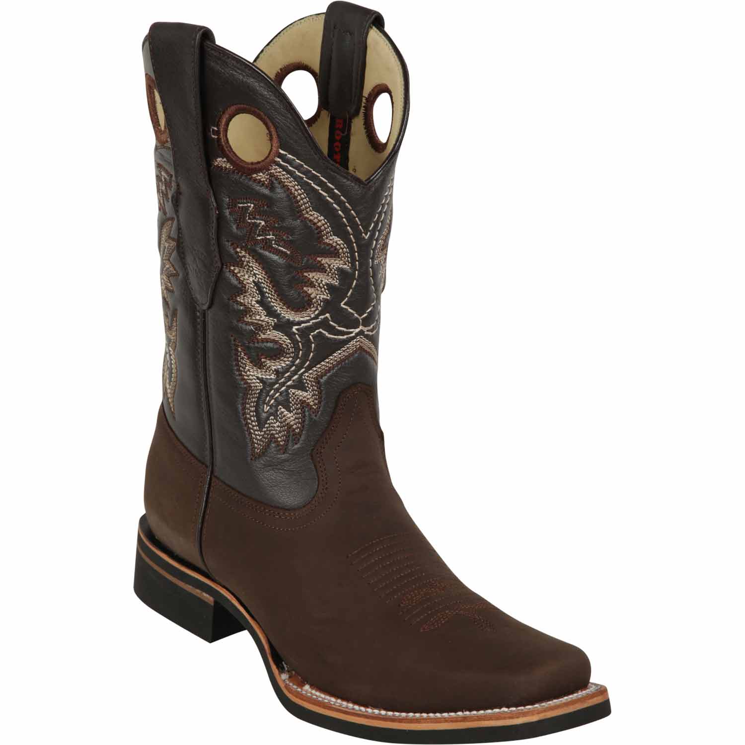 Men's Los Altos Genuine Leather Rodeo Square Toe Boots 81362 - 6
