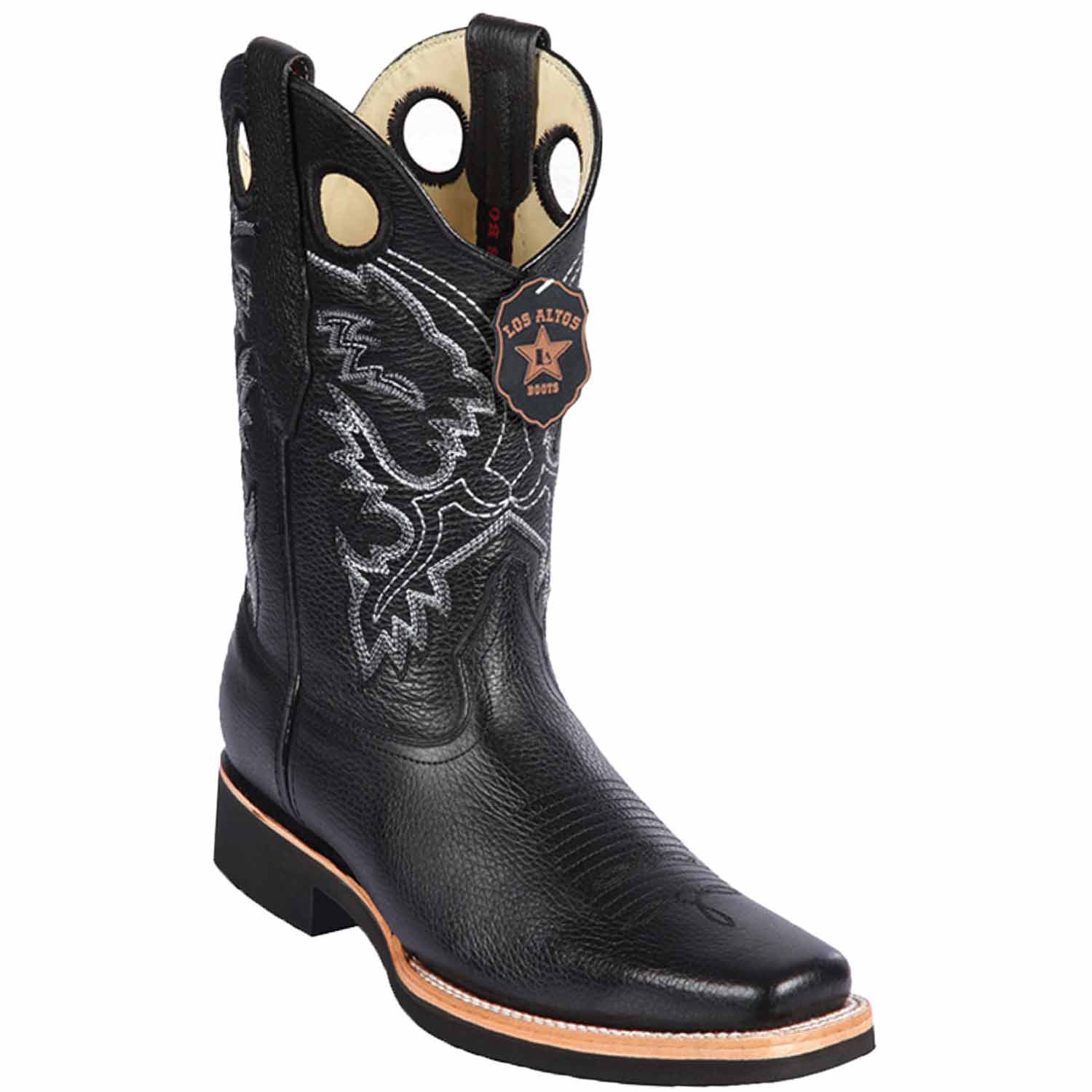 Men's Los Altos Genuine Leather Rodeo Square Toe Boots 813E27 - 6