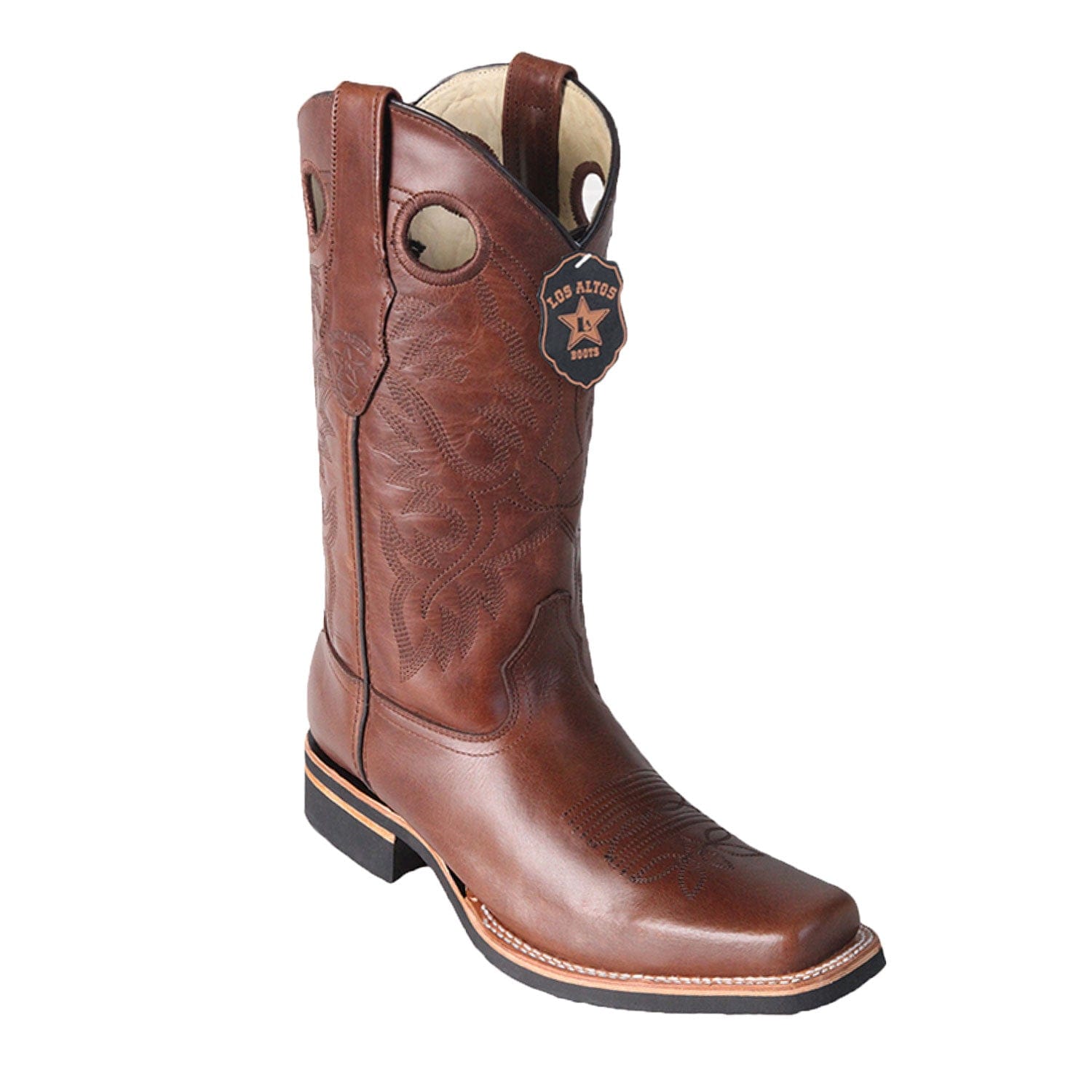 Men's Los Altos Genuine Leather Rodeo Square Toe Boots 813E27 - 6