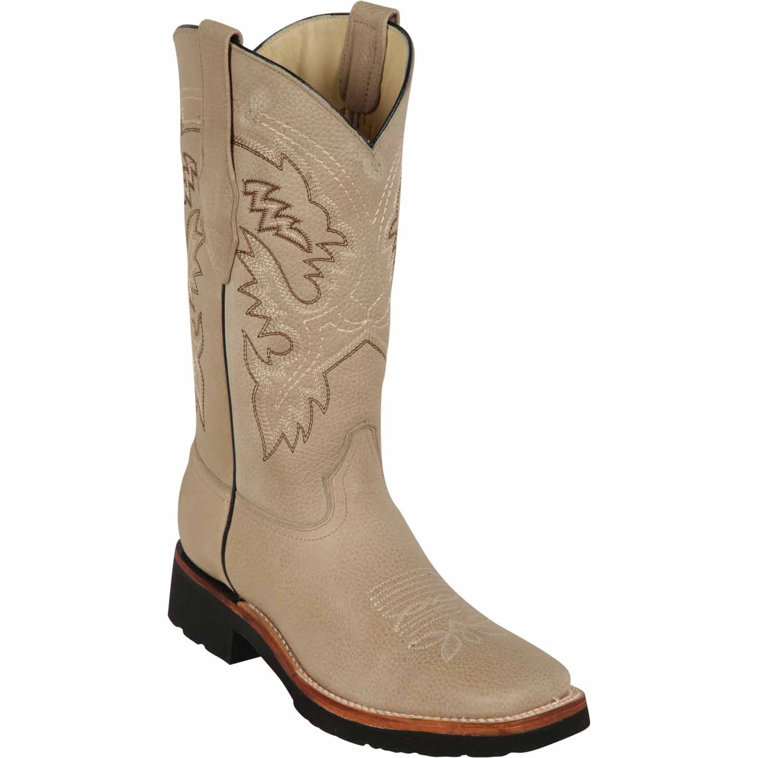 Men's Los Altos Genuine Leather Wide Square Toe Boots 82E27 - 6