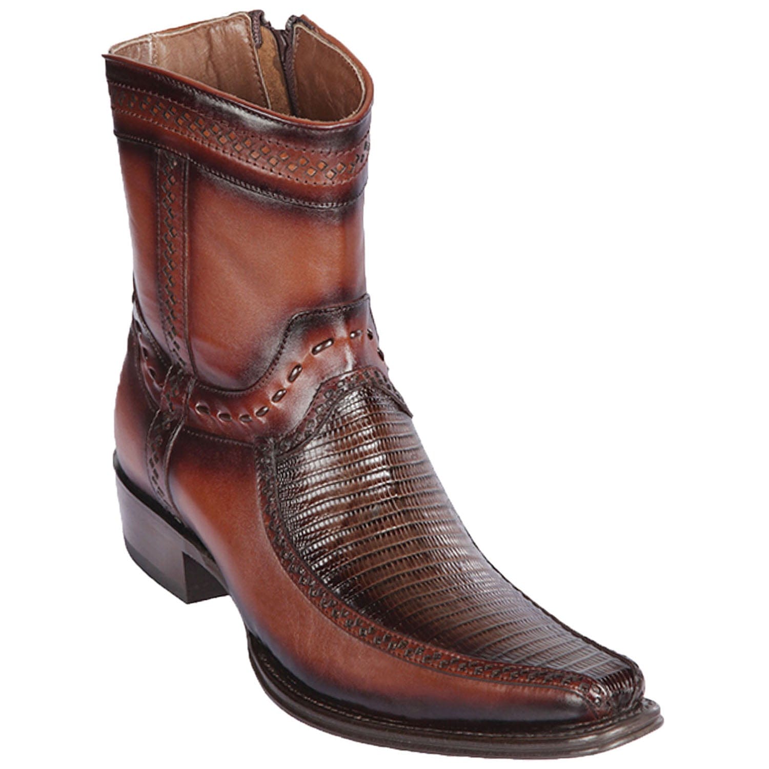 Men's Los Altos Lizard and Deer Skin European Toe Short Boots 76BF07 - 6
