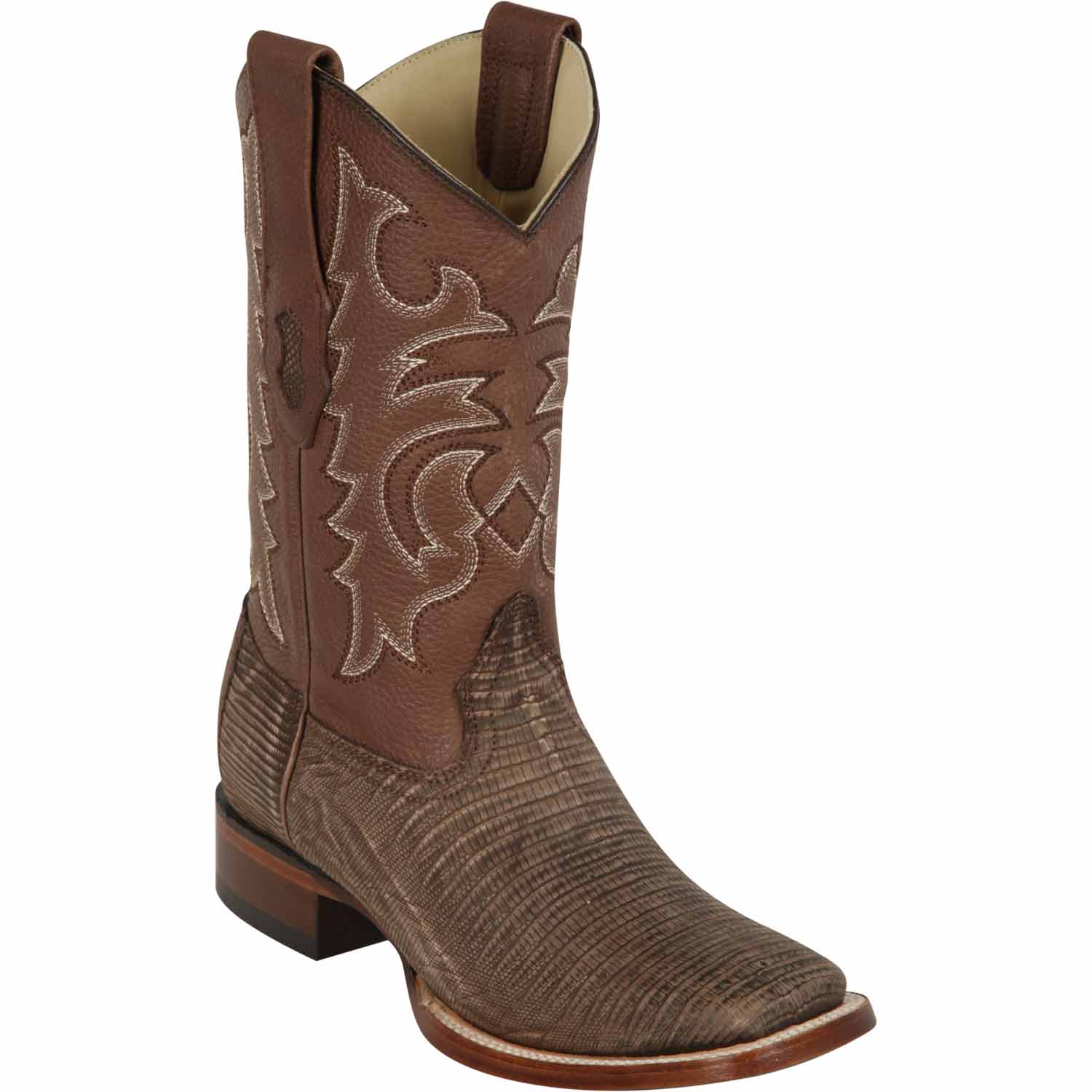 Men's Los Altos Lizard Skin Wide Square Toe Boots 82207 - 6