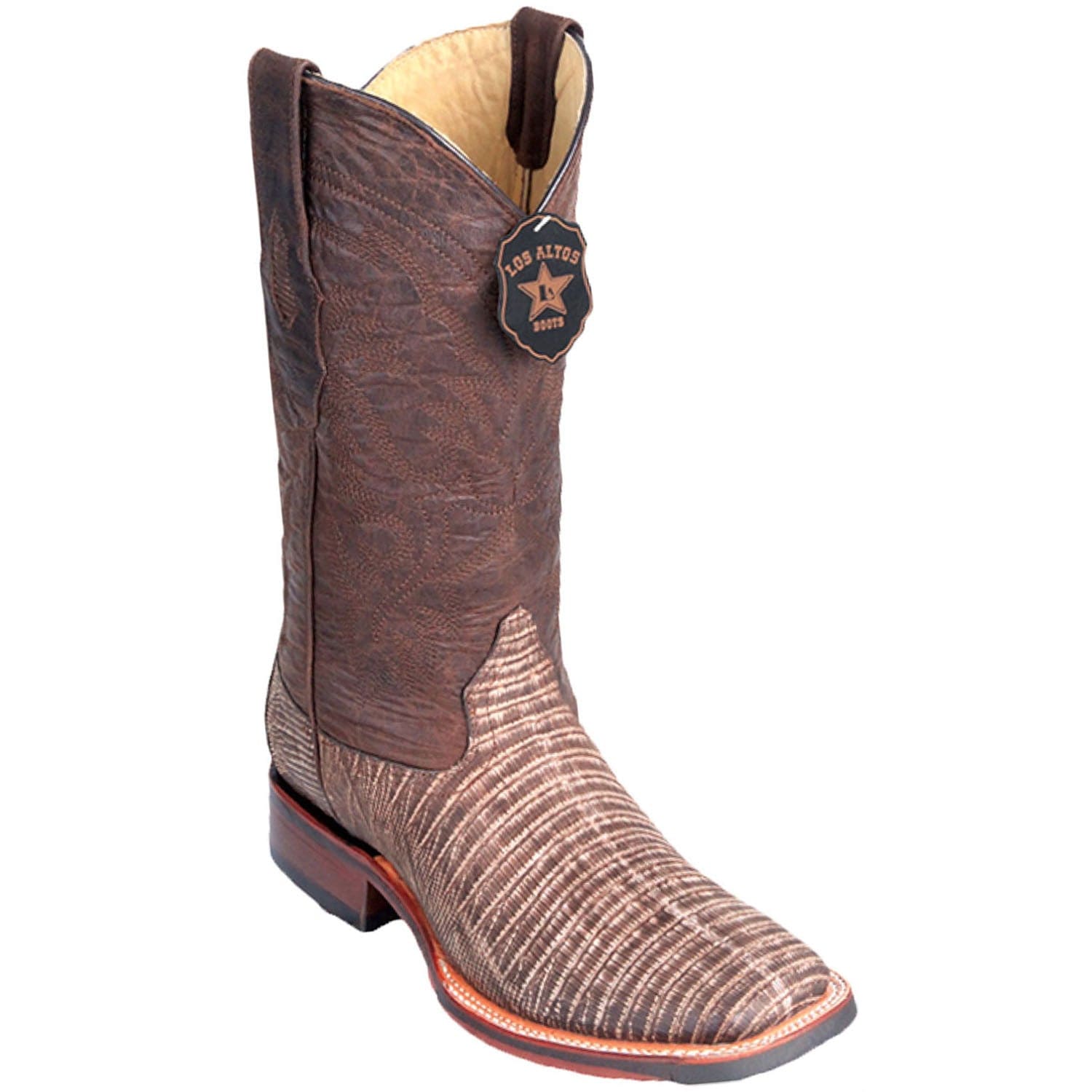 Men's Los Altos Lizard Skin Wide Square Toe Boots 82607 - 6