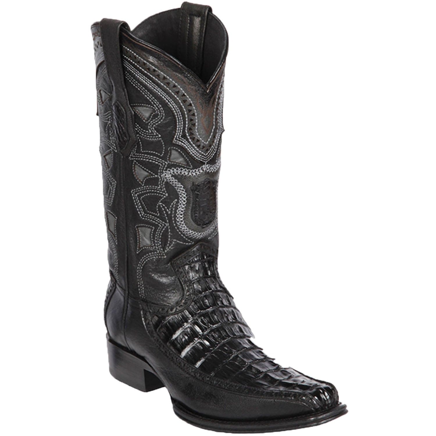Men's Los Altos Original Caiman Tail and Deer European Square Toe Boots 76F01 - 6