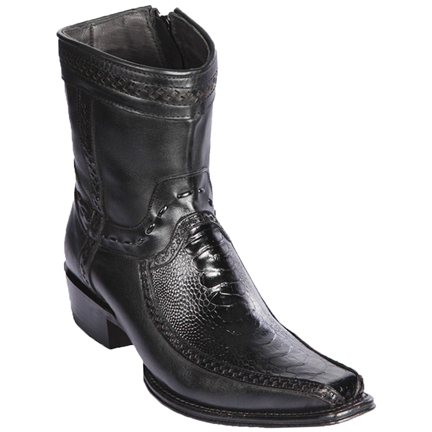 Men's Los Altos Original Ostrich Leg and Deer Skin European Toe Short Boots 76BF05 - 6