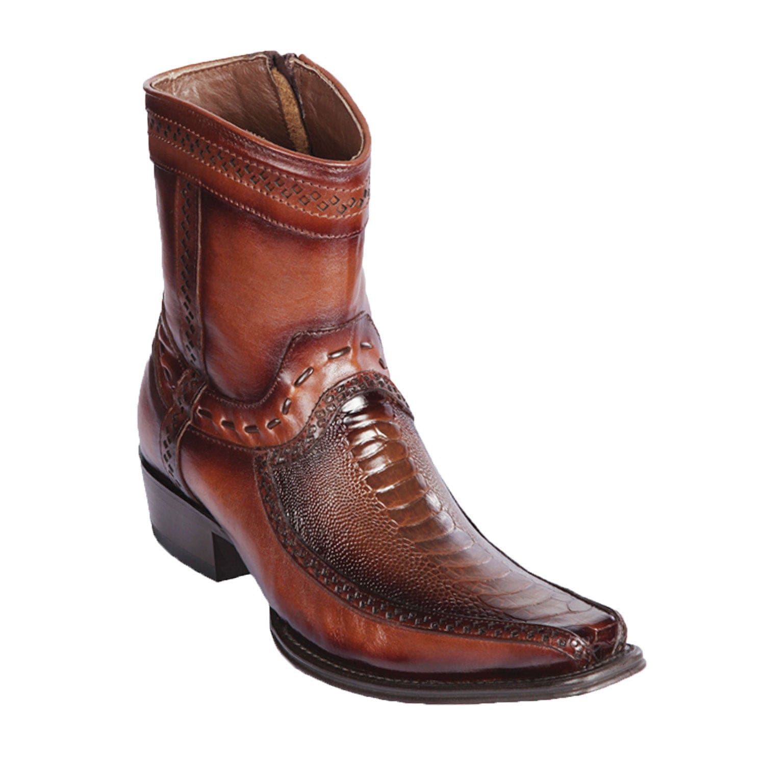 Men's Los Altos Original Ostrich Leg and Deer Skin European Toe Short Boots 76BF05 - 6