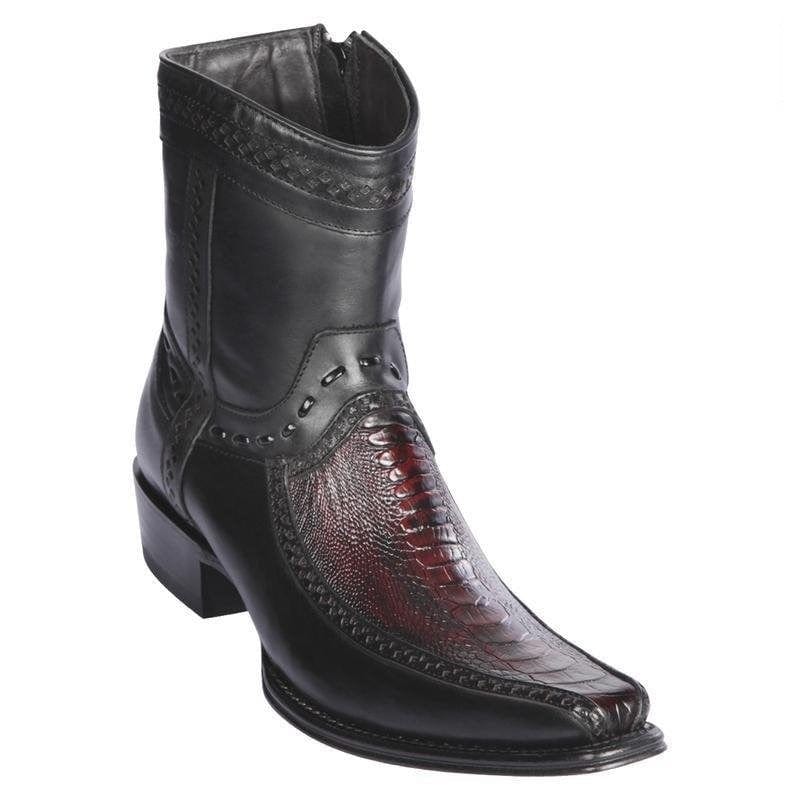 Men's Los Altos Original Ostrich Leg and Deer Skin European Toe Short Boots 76BF05 - 6
