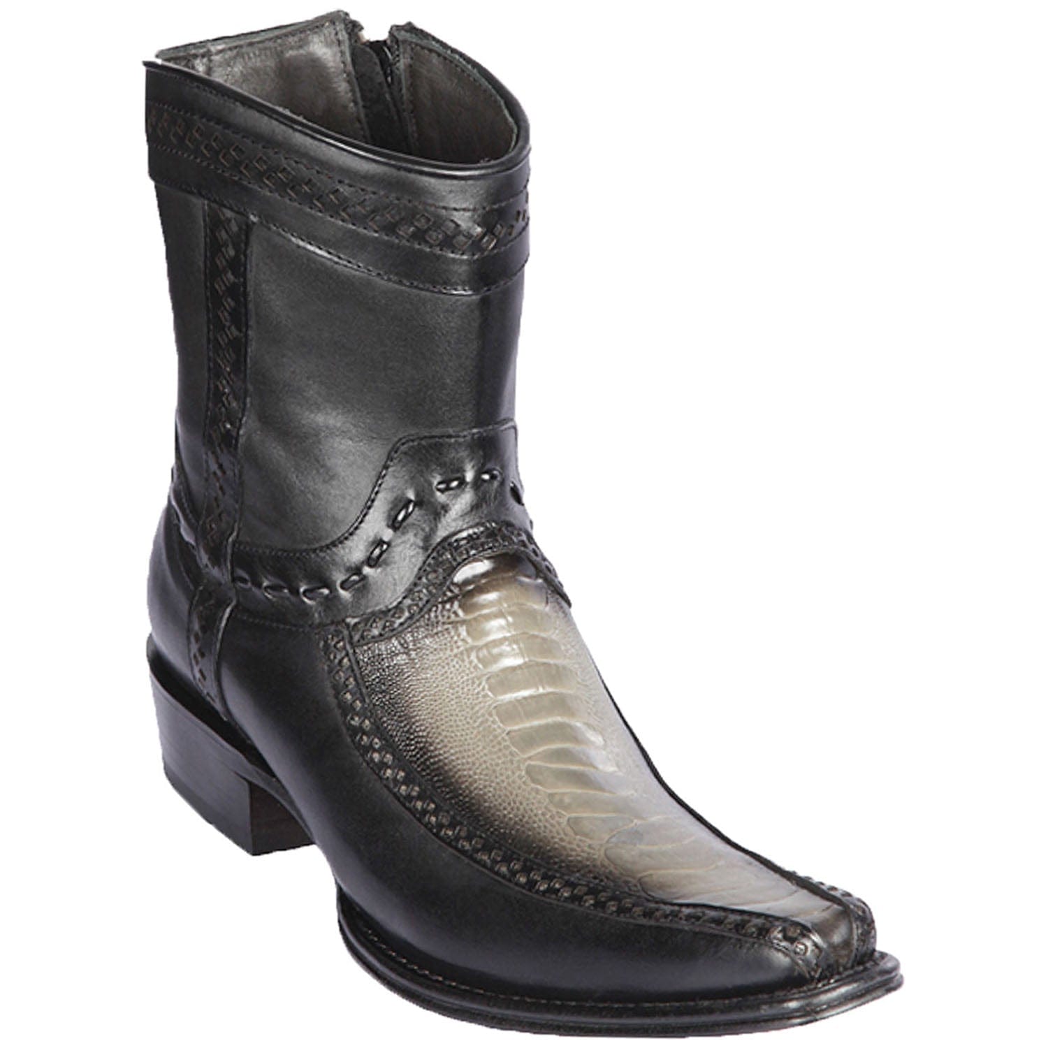 Men's Los Altos Original Ostrich Leg and Deer Skin European Toe Short Boots 76BF05 - 6