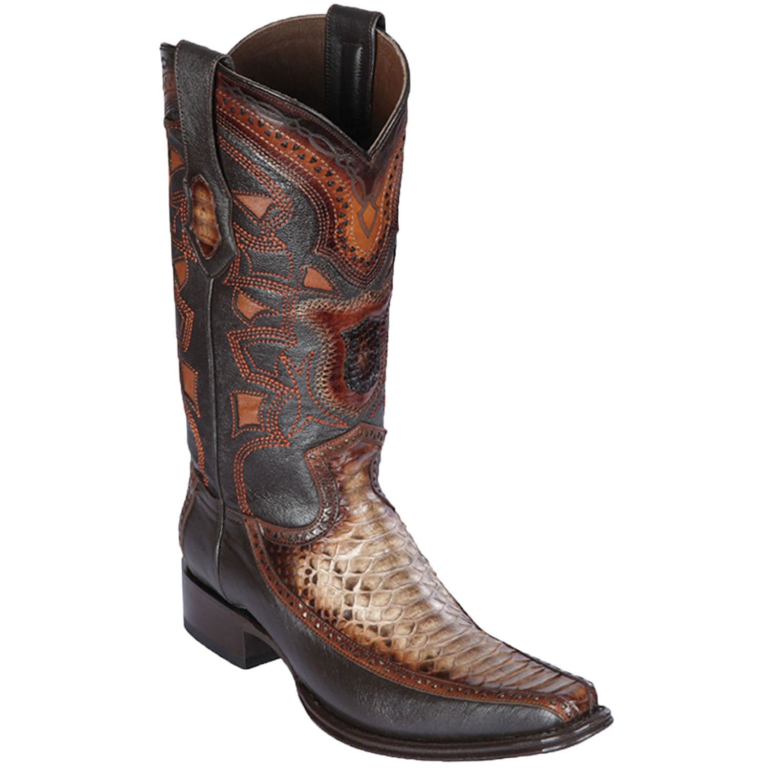 Men's Los Altos Original Python and Deer European Square Toe Boots 76F57 - 6