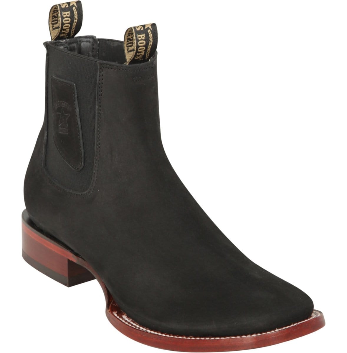 Los Altos Men's Wide Square Toe Suede Leather Short Boots LAB-82BE63 - 6