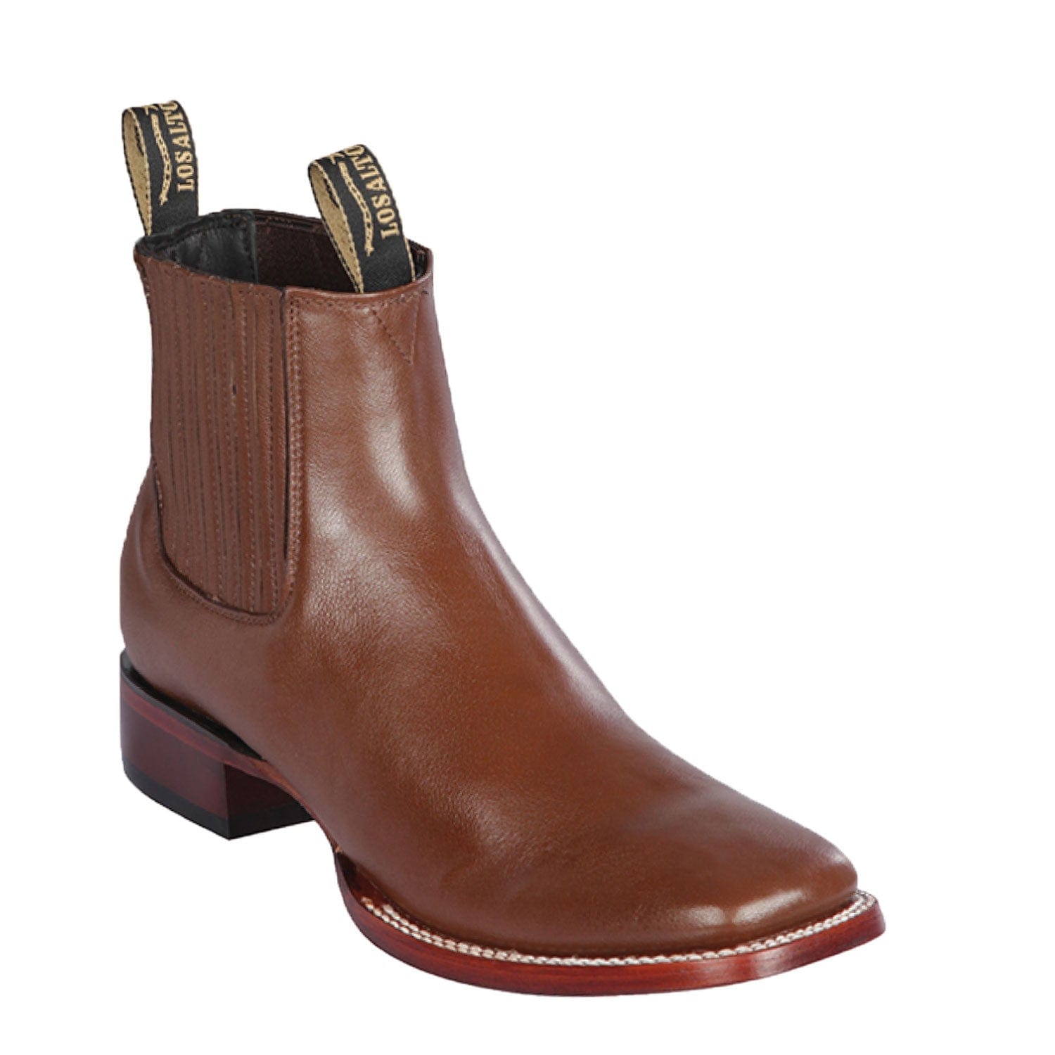 Los Altos Men's Wide Square Toe Deer Leather Short Boots 82B83 - 6
