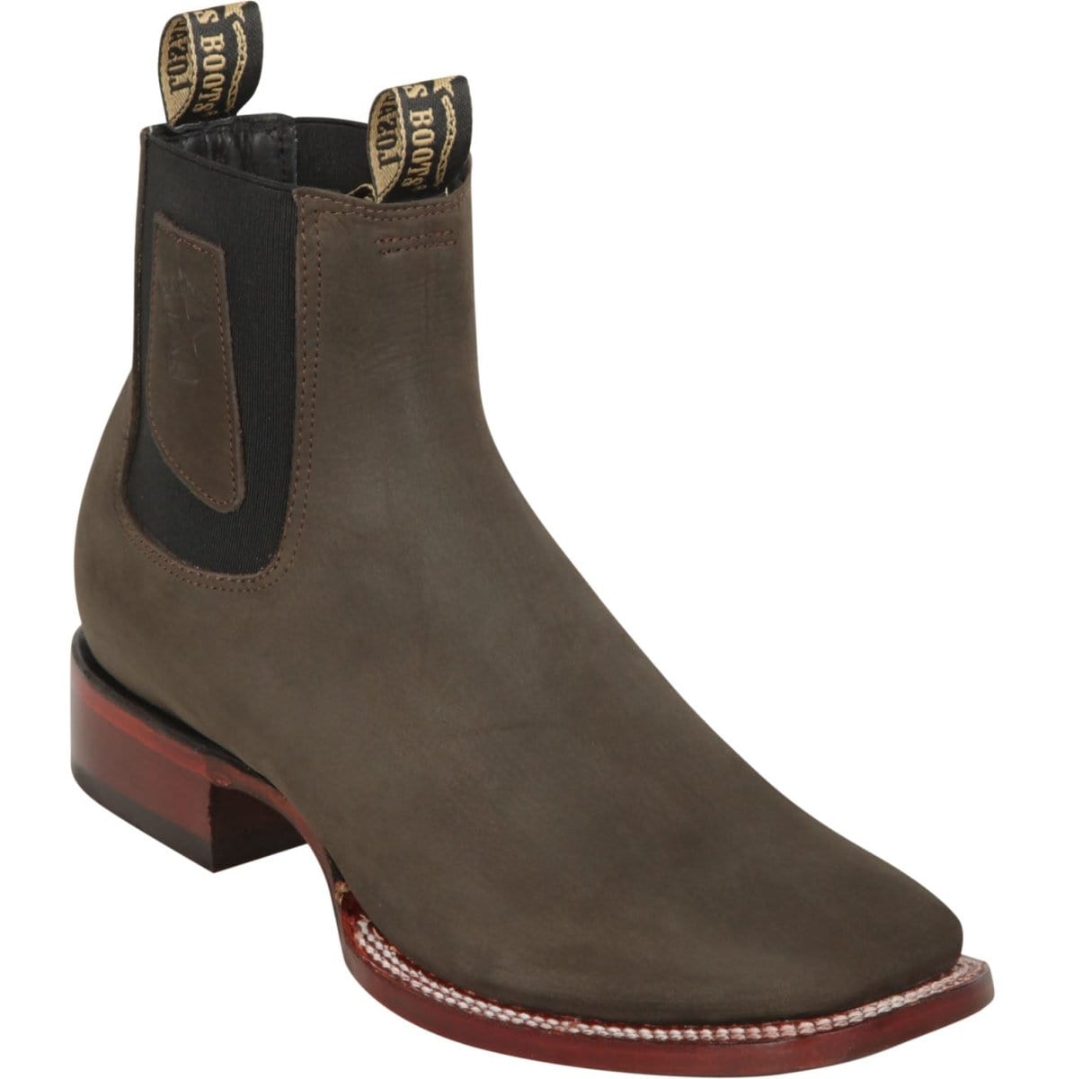 Los Altos Men's Wide Square Toe Suede Leather Short Boots LAB-82BE63 - 6