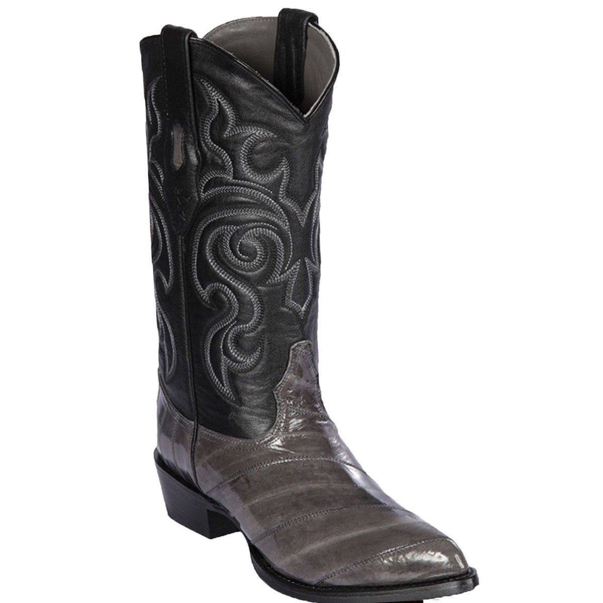 Los Altos Men\'s Genuine Eel Skin Cowboy Western Boots J Toe SIZE 8.5 EE Black LOS ALTOS | EXOTIC BOOTS | J TOE | EEL | BURGUNDY – Cuevas  main image 4