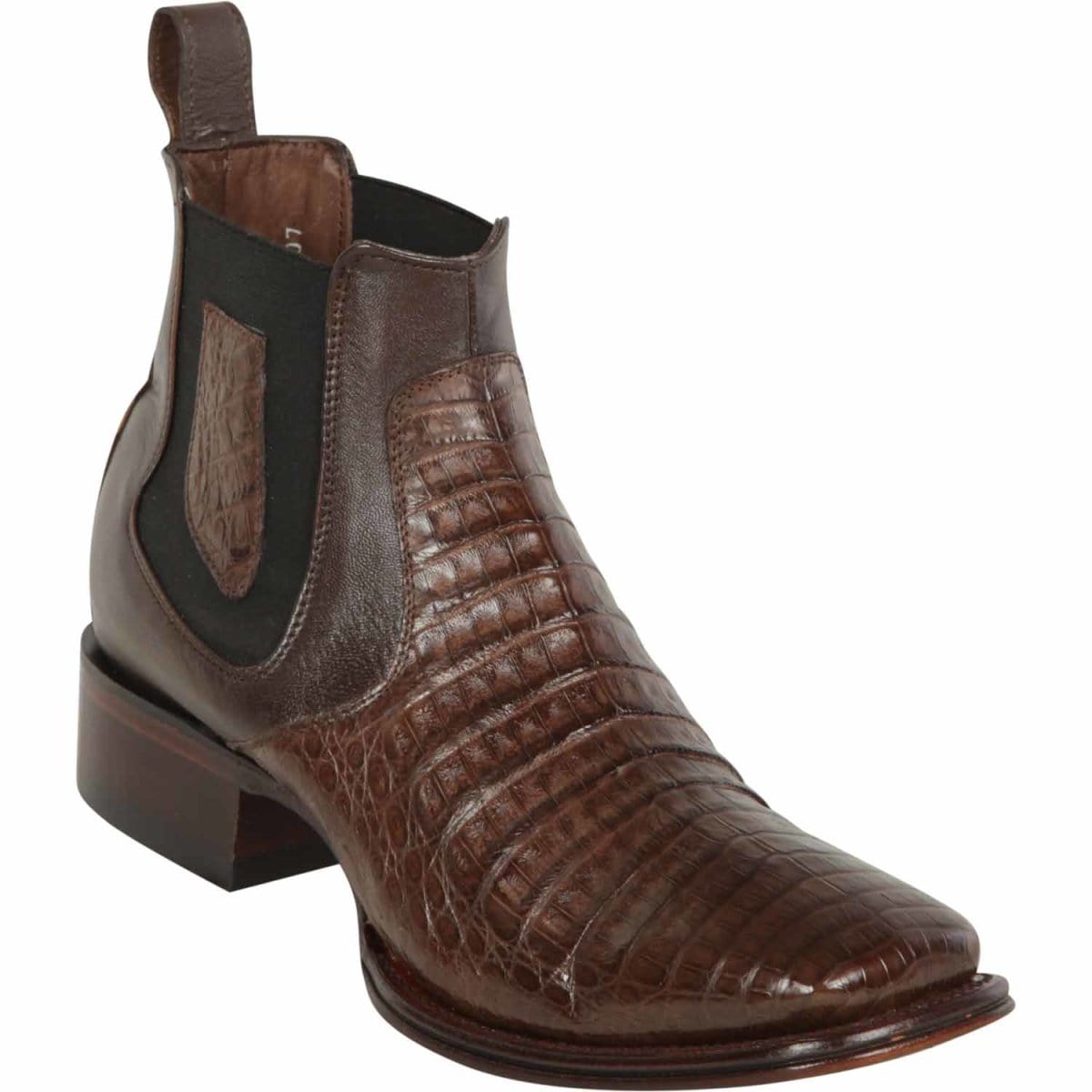 Los Altos Men's Wide Square Toe Caiman Belly Short Boots 82BV82 - 6