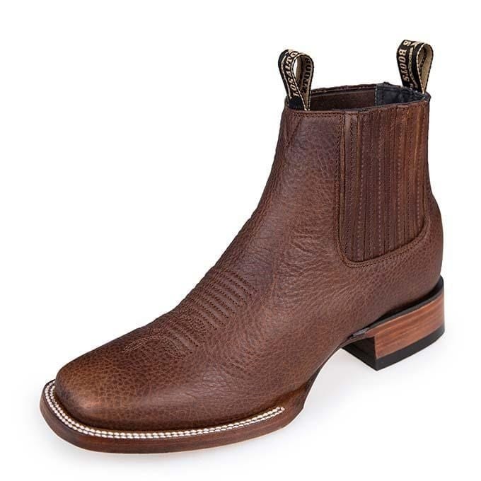Los Altos Men's Square Toe Rage Leather Short Boots LAB-82BM9940 - 6