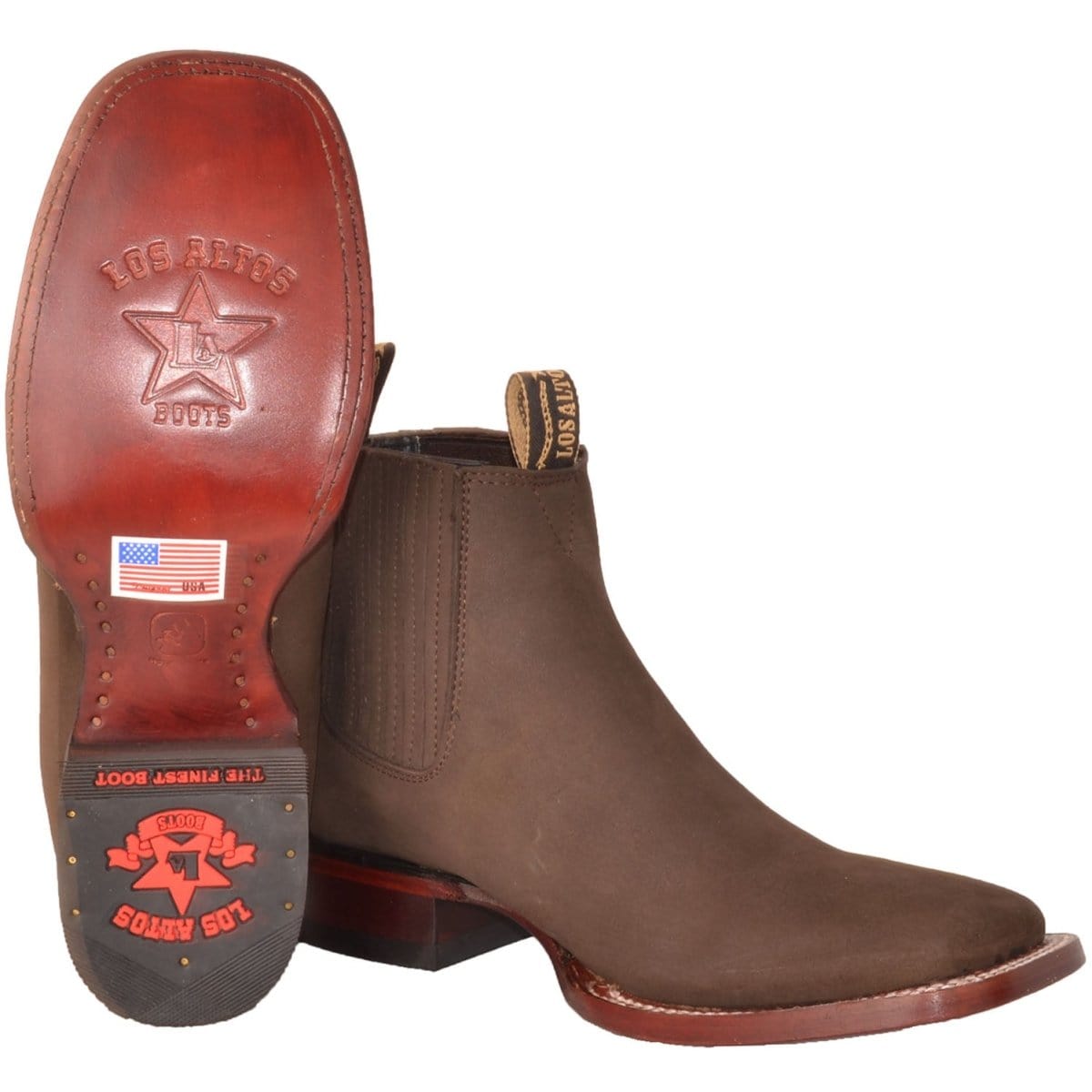 Los Altos Men's Square Toe Suede Leather Short Boots LAB-82B63-B - 6