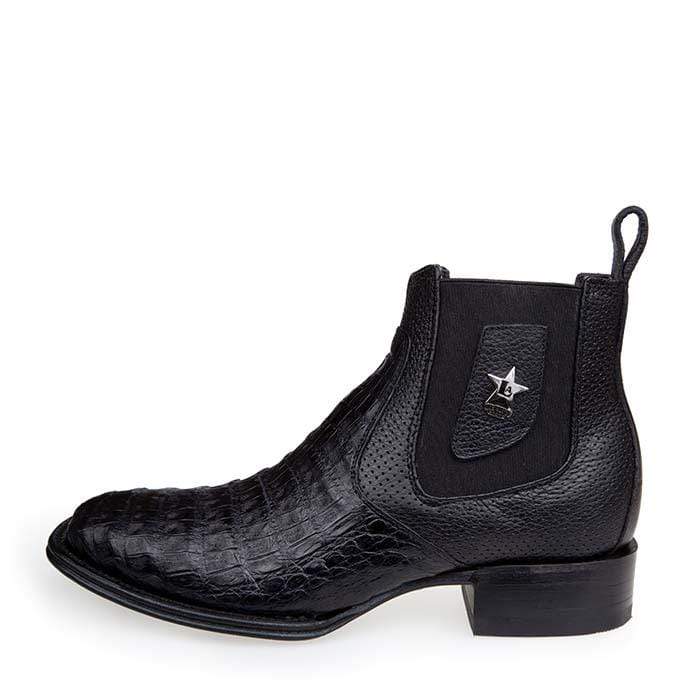 Los Altos Men's Wide Square Toe Caiman Belly Short Boots 82BV82 - 6
