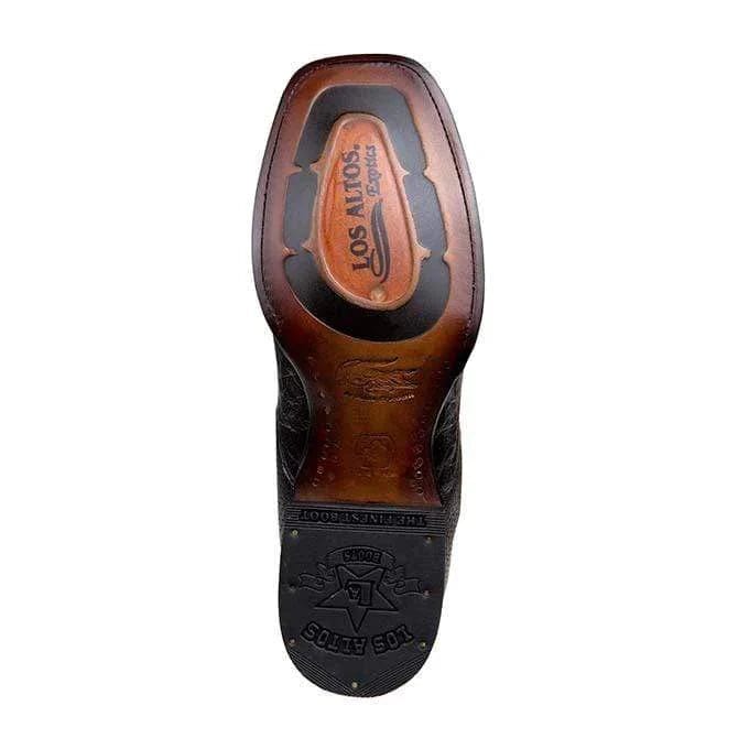 Los Altos Men's Wide Square Toe Caiman Belly Short Boots 82BV82 - 6