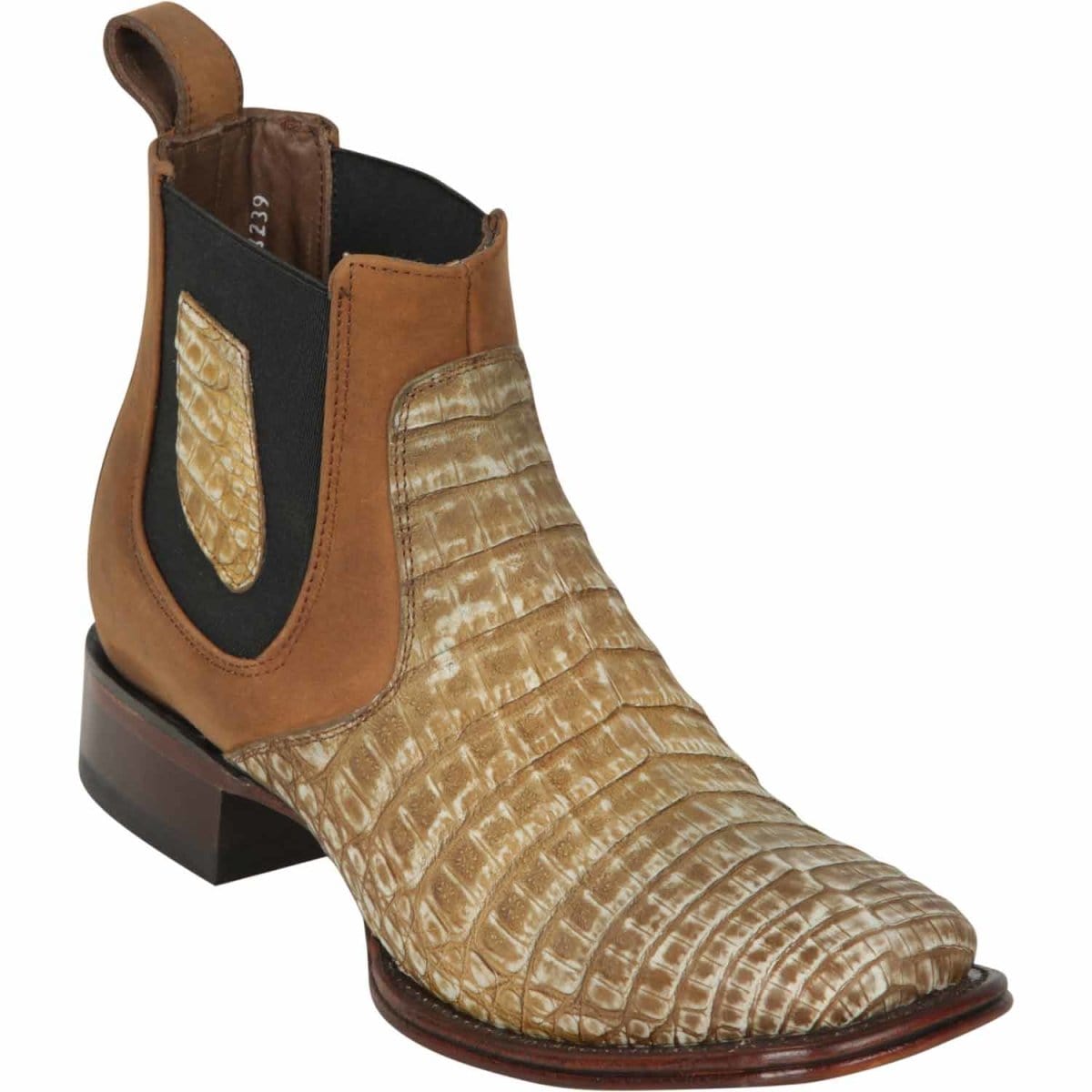Los Altos Men's Wide Square Toe Caiman Belly Short Boots 82BV82 - 6