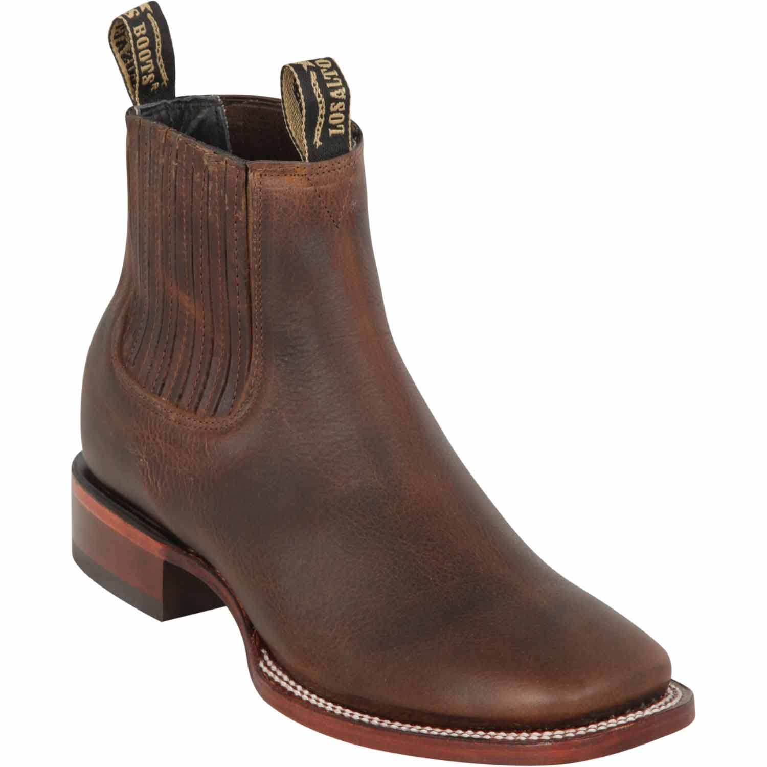 Los Altos Men's Wide Square Toe Rage Leather Short Boots LAB-82B99 - 6