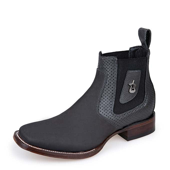 Los Altos Men's Wide Square Toe Suede Leather Short Boots LAB-82BVI63 - 6