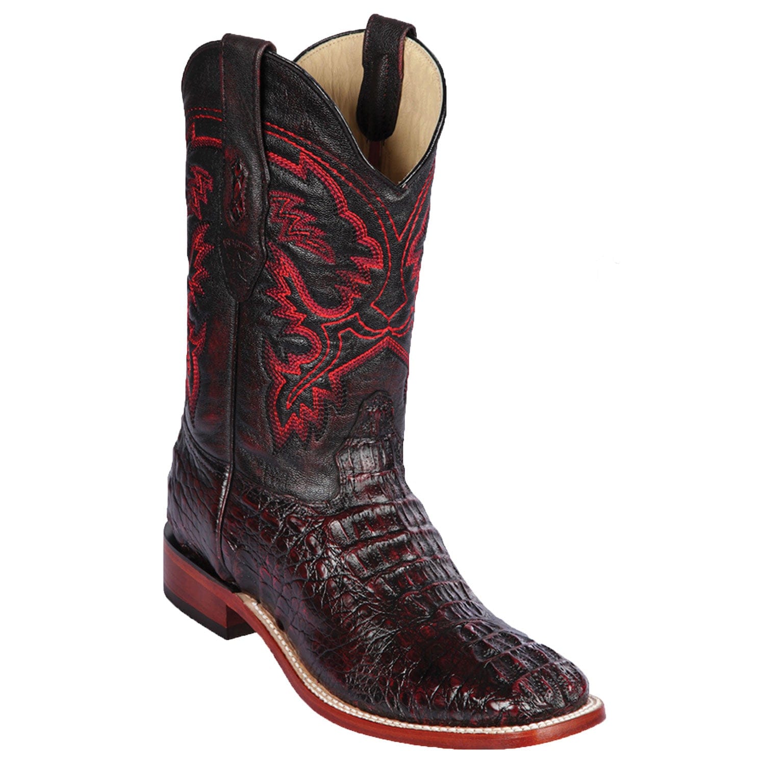Men's Los Altos Caiman Hornback Wide Square Toe Boots 82202 - 6