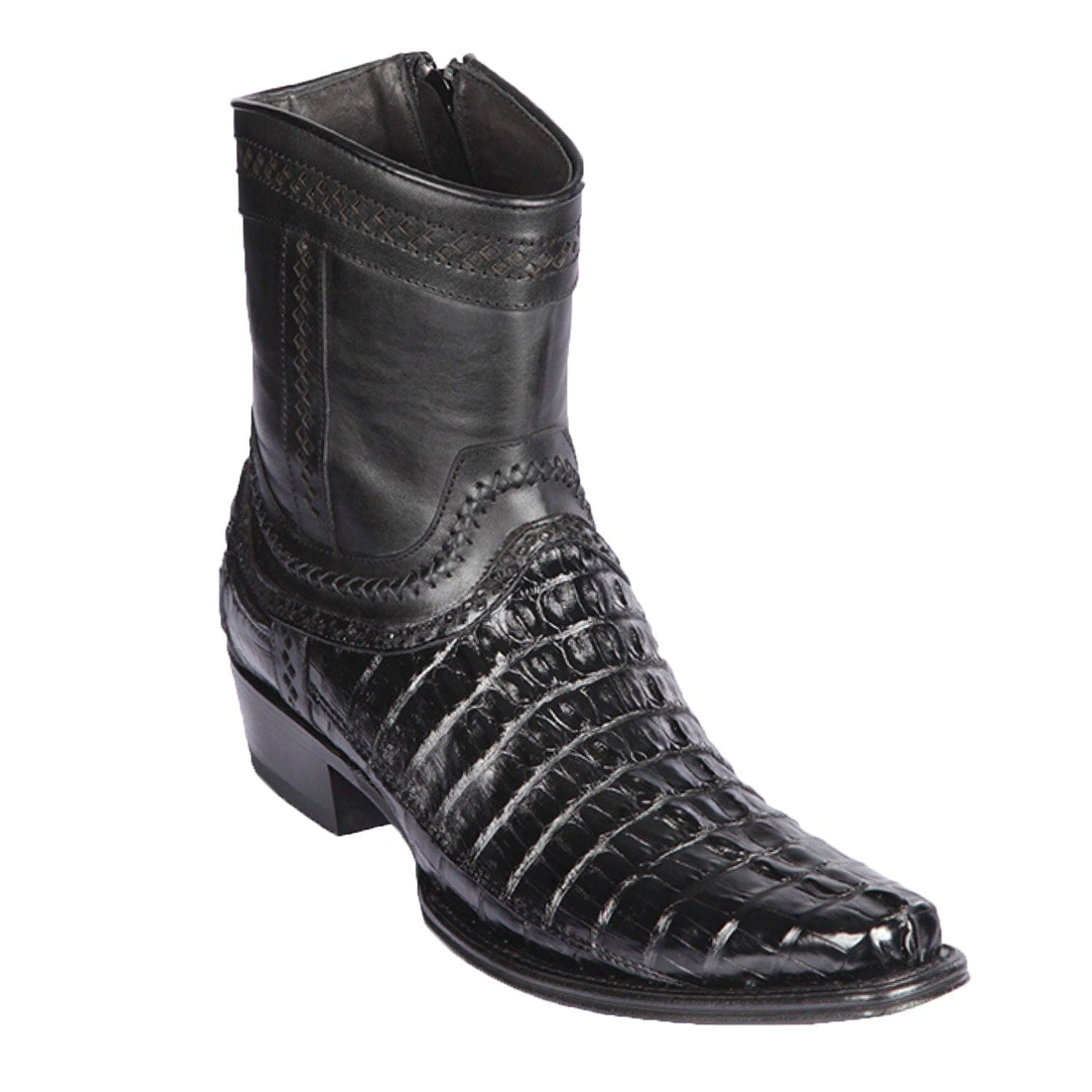 Men's Los Altos Caiman Tail European Toe Short Boots 76B01 - 6