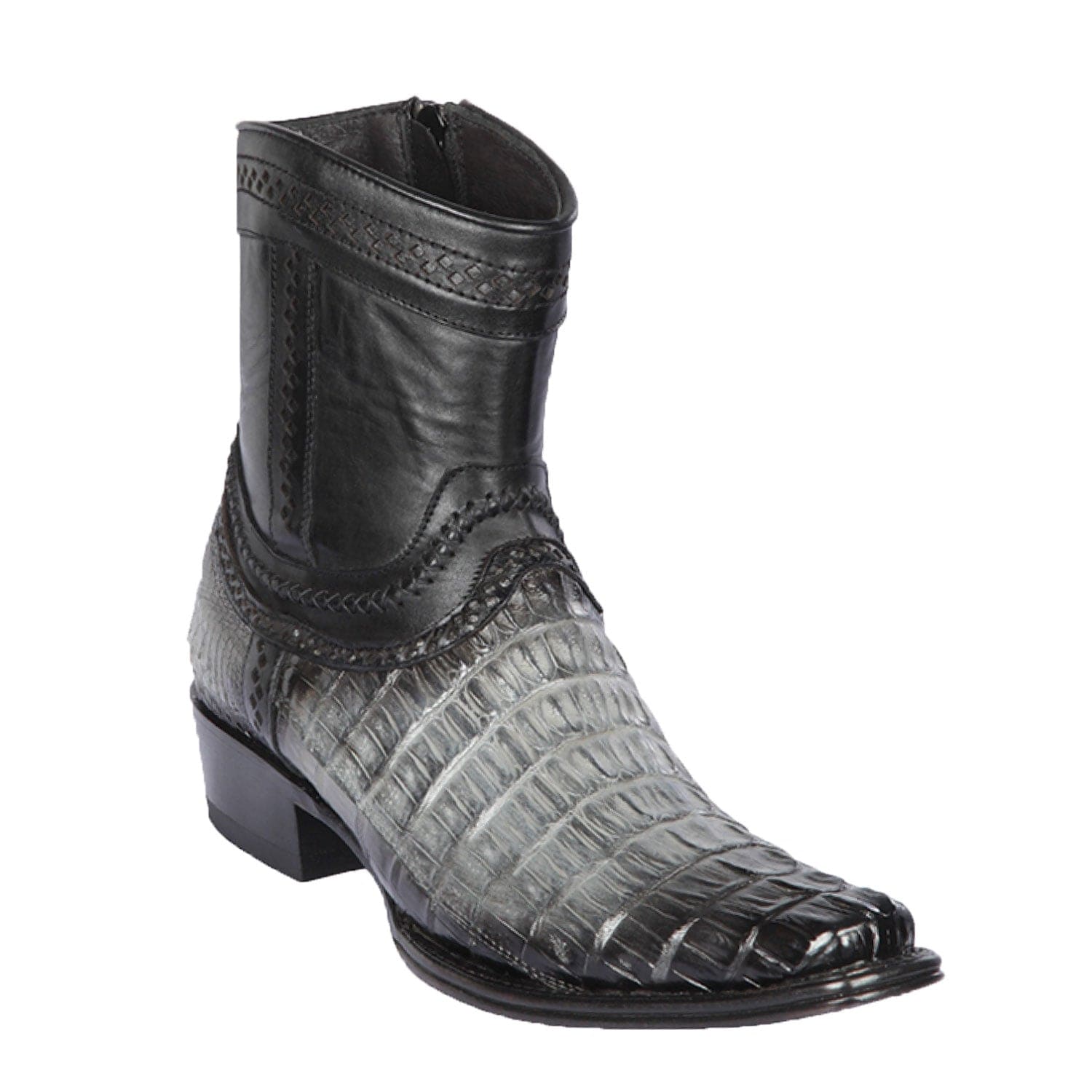 Men's Los Altos Caiman Tail European Toe Short Boots 76B01 - 6