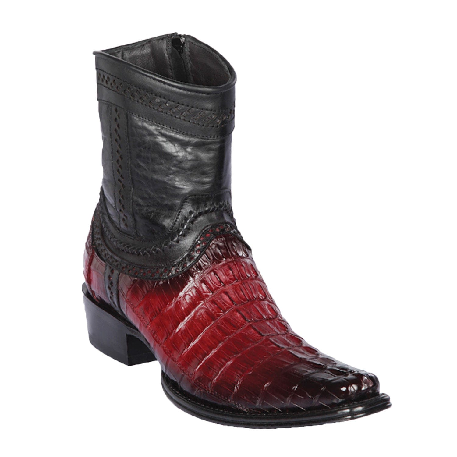 Men's Los Altos Caiman Tail European Toe Short Boots 76B01 - 6