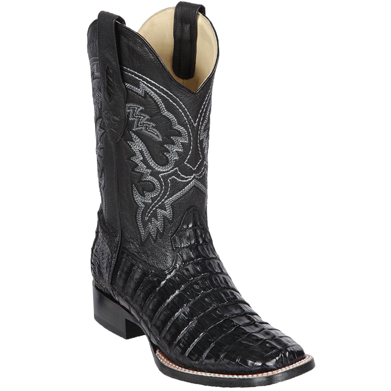 Men's Los Altos Caiman Tail Wide Square Toe Boots 82201-A - 6