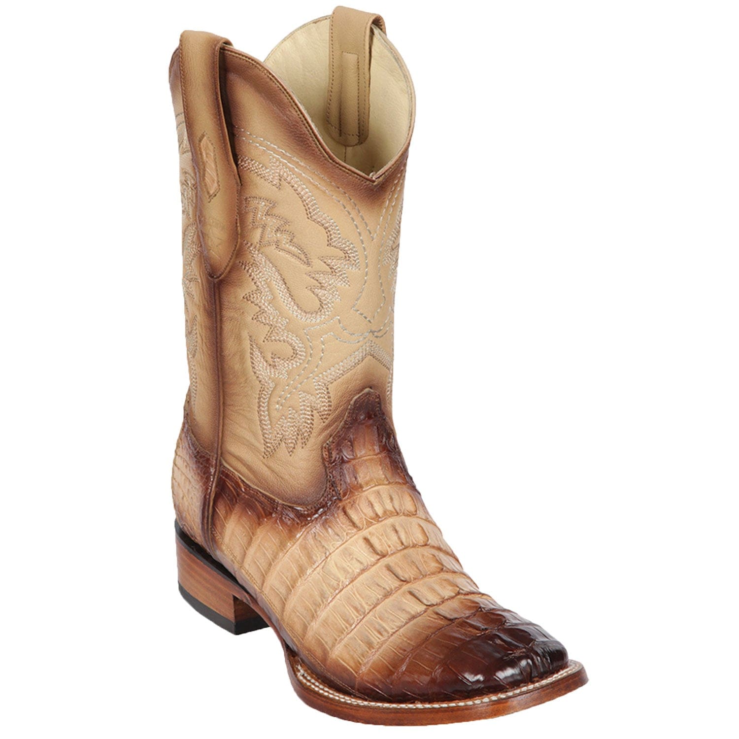 Men's Los Altos Caiman Tail Wide Square Toe Boots 82201-A - 6