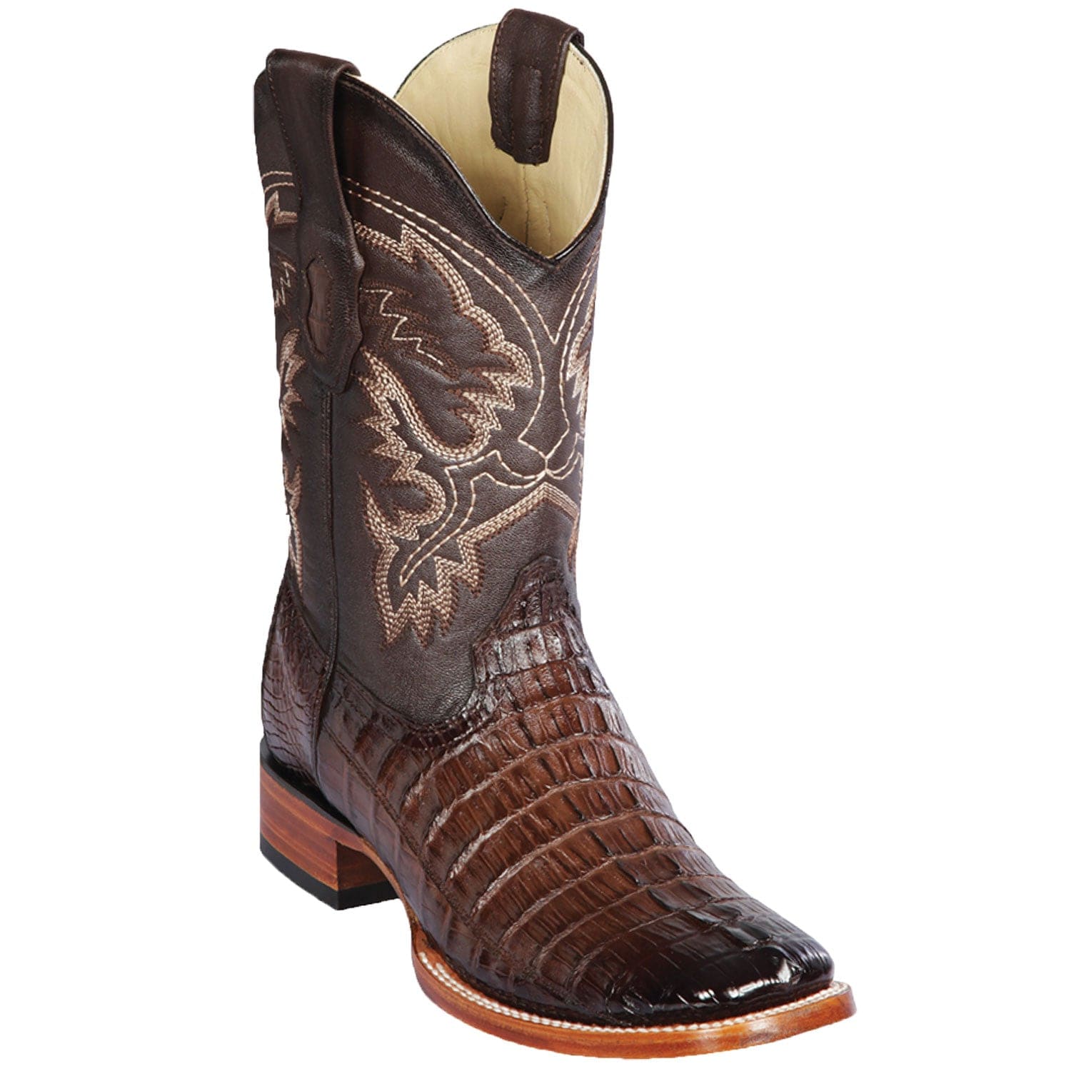Men's Los Altos Caiman Tail Wide Square Toe Boots 82201-A - 6