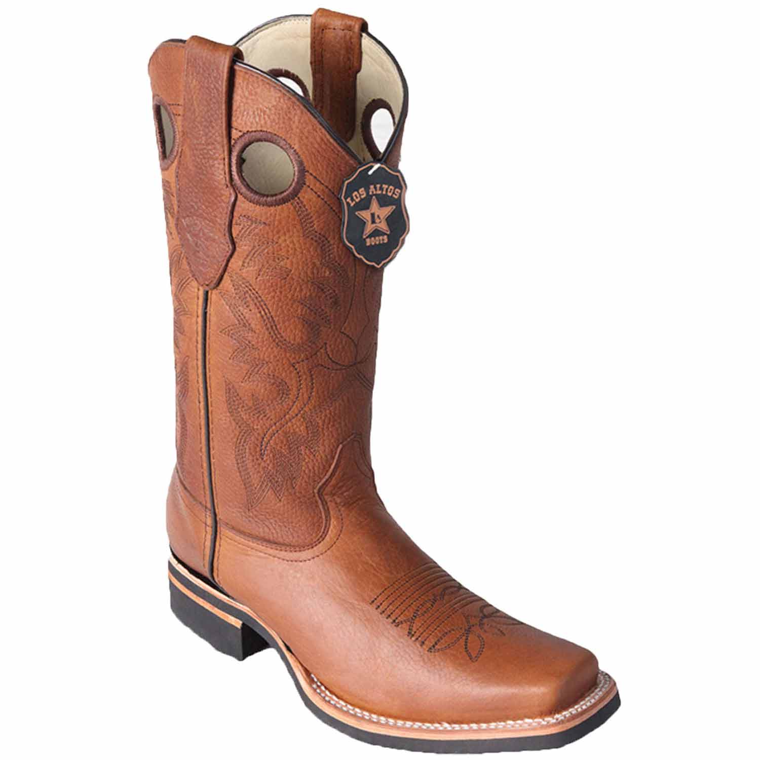Men's Los Altos Genuine Leather Rodeo Square Toe Boots 813E27 - 6