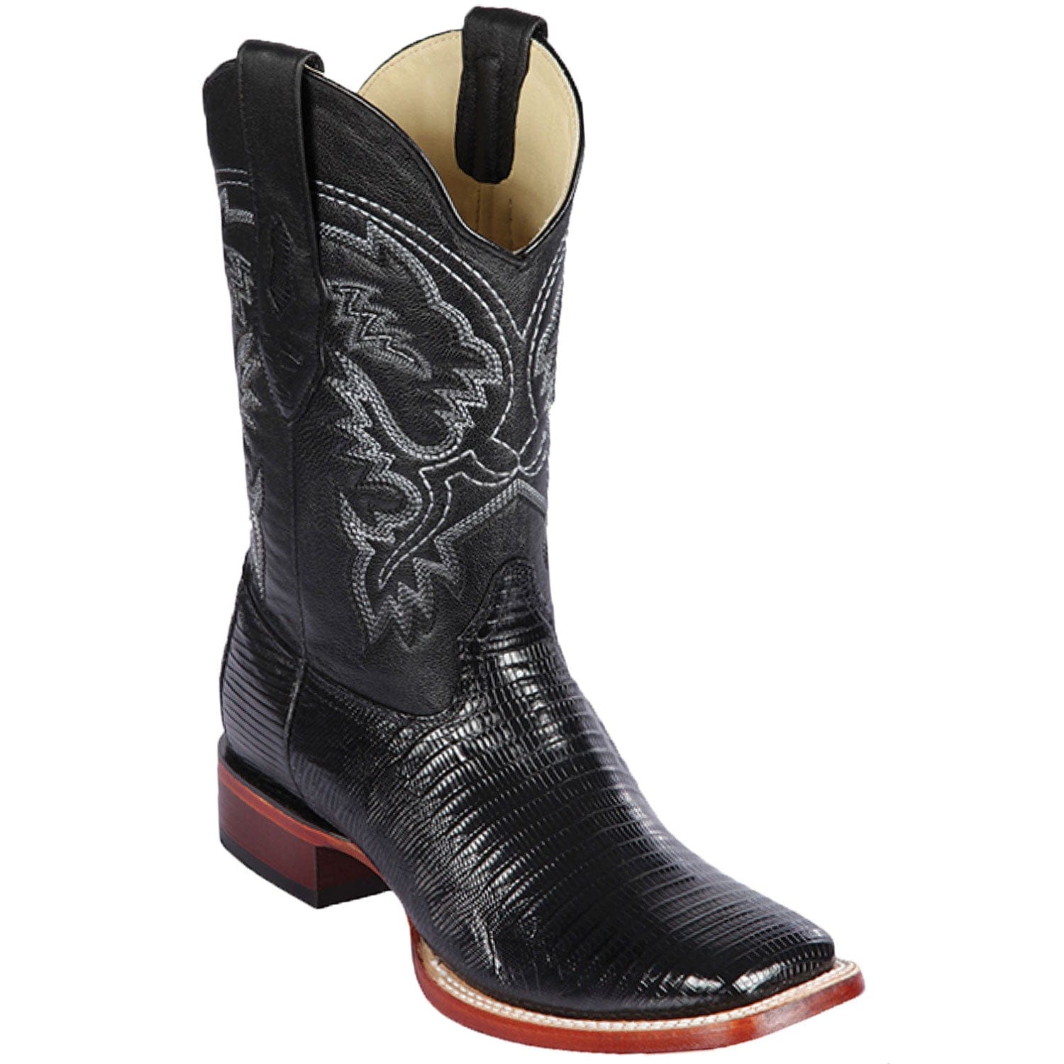Men's Los Altos Lizard Skin Wide Square Toe Boots 82207 - 6