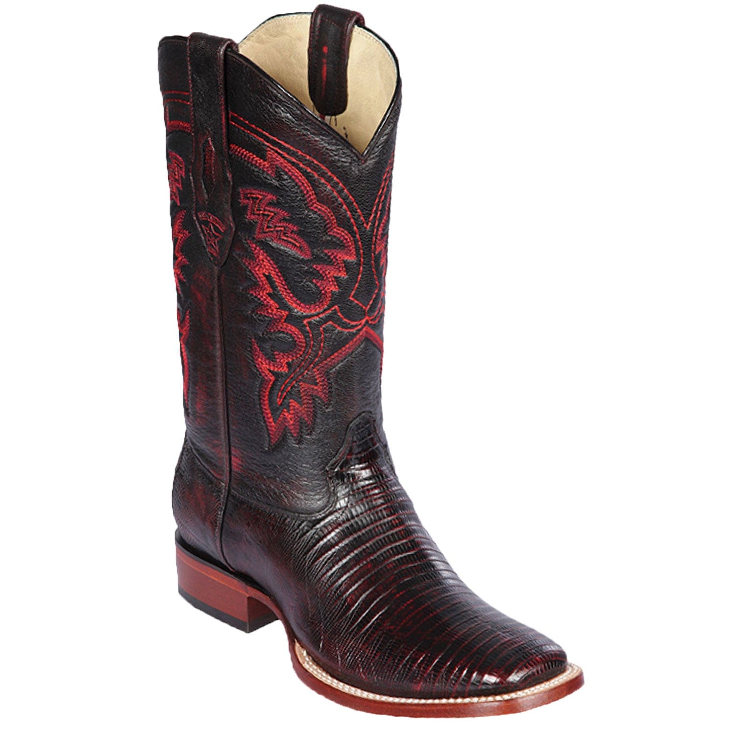 Men's Los Altos Lizard Skin Wide Square Toe Boots 82207 - 6