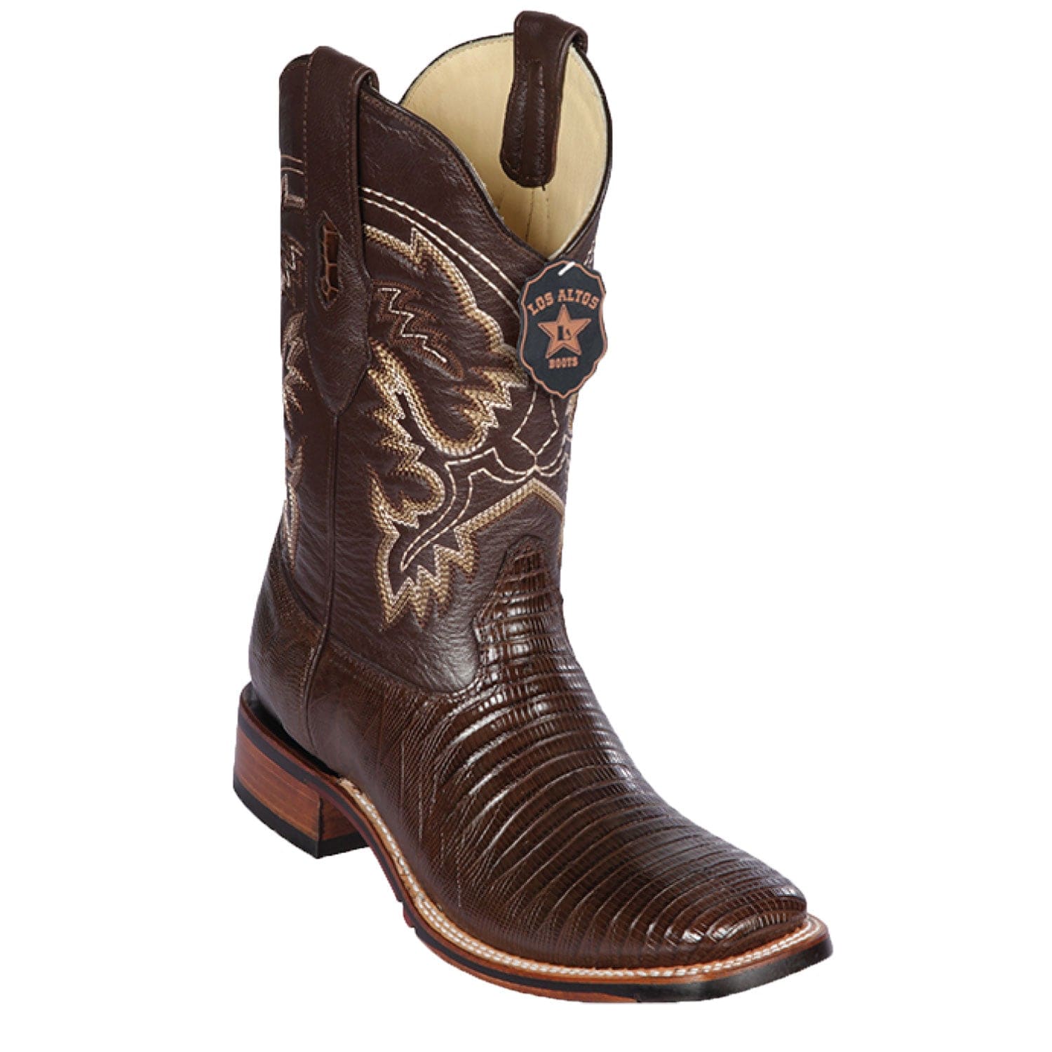 Men's Los Altos Lizard Skin Wide Square Toe Boots 82607 - 6