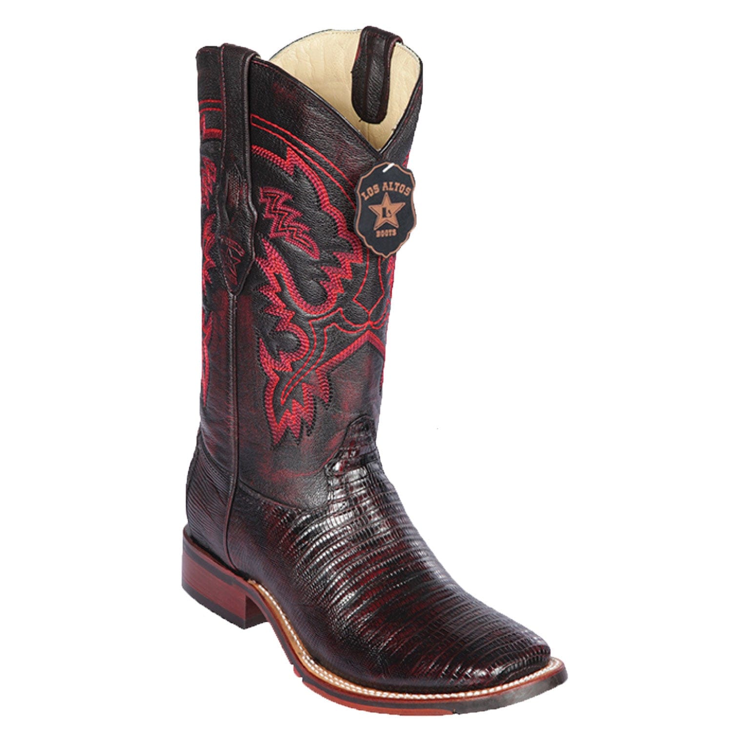 Men's Los Altos Lizard Skin Wide Square Toe Boots 82607 - 6